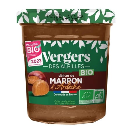Vergers des alpilles bio délices de marrons bio d'Ardèche 370g