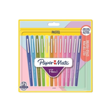 Papermate flair feutre pastel assorti 0.7mm x12