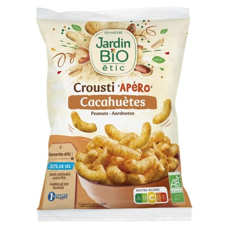 Jardin bio etic crousti apéro cacahuètes bio sachet 85g
