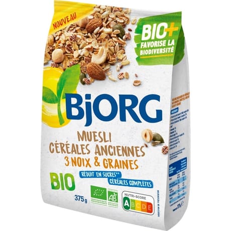 Bjorg muesli céréales ancienne noix bio 375g