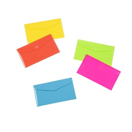 Enveloppes format "travel" happy fluo