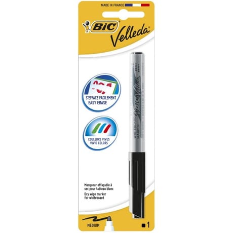 Bic feutre velleda pointe ogive moyenne noir