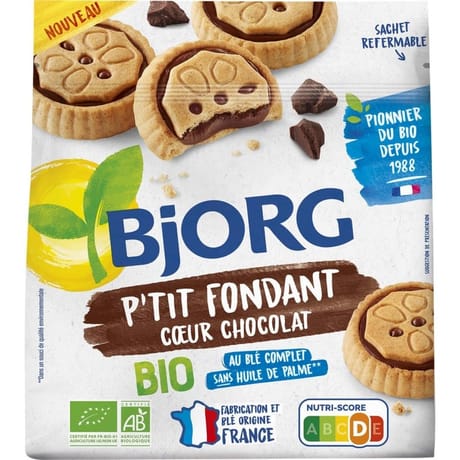 Bjorg p'tit fondant coeur chocolat bio 180g