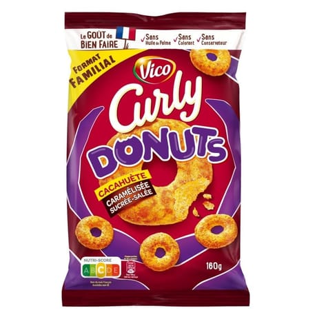 Curly donuts cacahuète caramélisée 160g