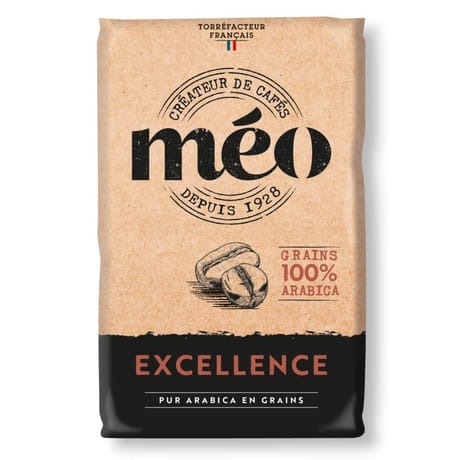 Méo cafés en grains espresso excellence 100% arabica 1kg