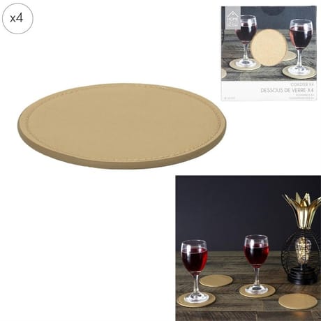 Dessous de verre effet doré x4