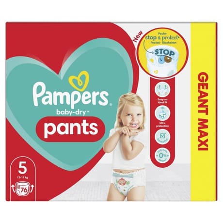 Pampers baby dry pants couches culottes géant maxi T5 x76