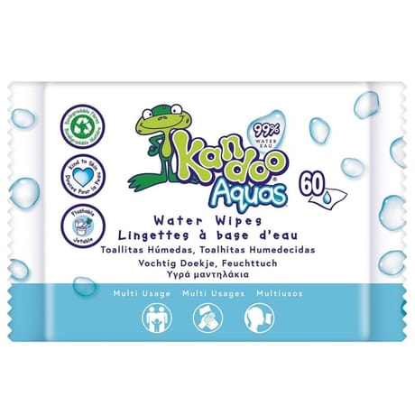 Kandoo lingettes toilette multi-usage aqua 99% eau x60