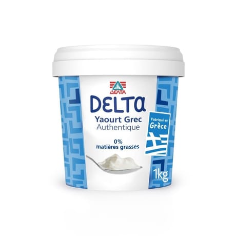 Delta yaourt grec nature 0%mg pot de 1kg