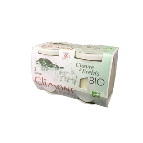 Climont yaourt bio mi-chèvre mi-brebis 2x125g