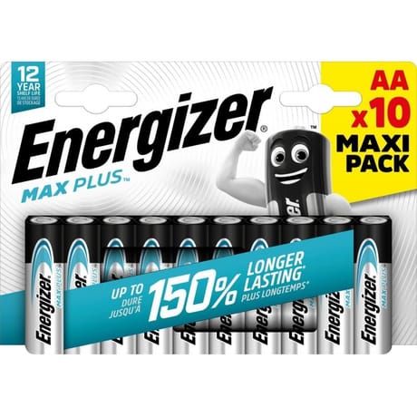 Energizer 10 piles max plus  aa/lr06 dure jusqu'a 150% plus longtemps 240g