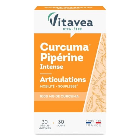 Vitavea curcuma piperine intense articulation 30 gélules 9g