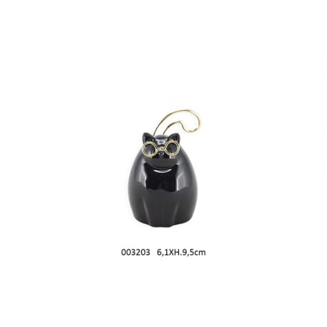 Chat assis lunettes "scott" pm