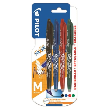 Pilot Frixion ball x4 (noir, bleu, rouge, vert)
