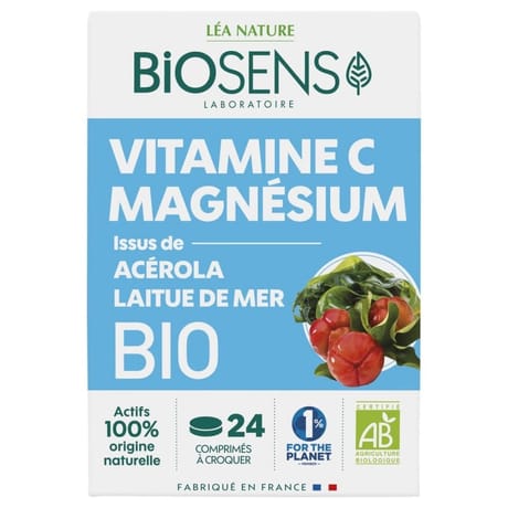 Biosens comprimés vitamine c magnésium bio 64g
