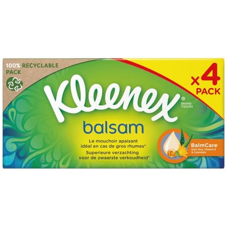 Kleenex mouchoirs boite balsam lot 4x64