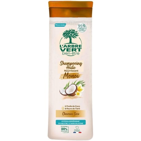 L'arbre vert bien etre shampoing huile de monoi et coco & fleur de tiare 250ml