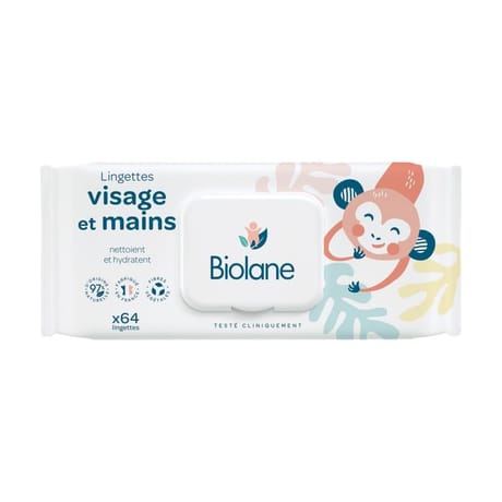 Biolane lingettes visage mains x64