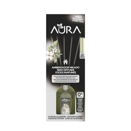 Aura diffuseur sticks parfumés fleur de coton 50 ml