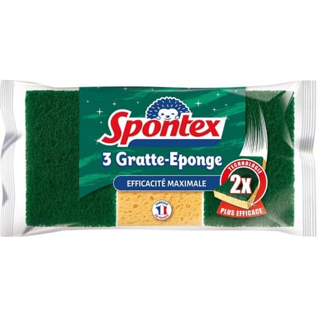 Spontex 3 gratte eponge efficacite maximale