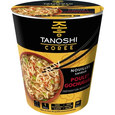 Tanoshi cup nouilles poulet épice 65g