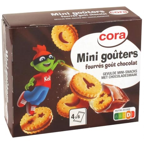 Cora mini goûters fourrés ronds chocolat 168g