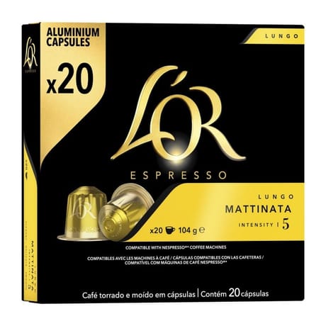 L'or espresso lungo mattinata capsules alu x20 - 104g