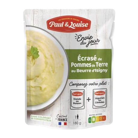 Paul et louise écrasé de pomme de terre beurre d'isigny 180g