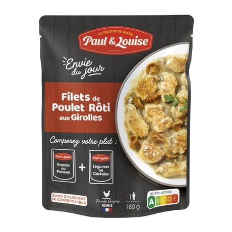 Paul et louise filets de poulet roti aux girolles 180g