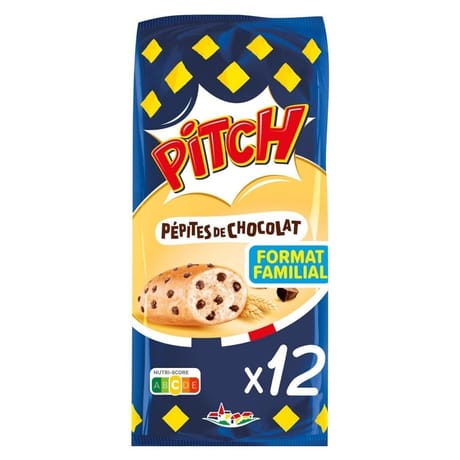 Pitch brioche pépites chocolat lait x12 450g
