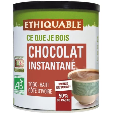 Ethiquable chocolat instantané 50% cacao bio 425g
