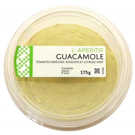 Guacamole tomate fraîches avocat citron vert 175g