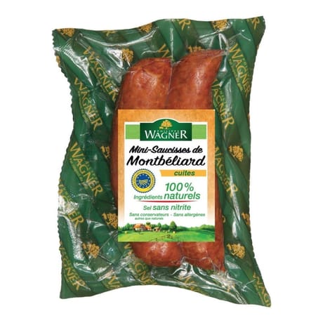 Saucisse montbeliarde cuite igp 2x70g vpf
