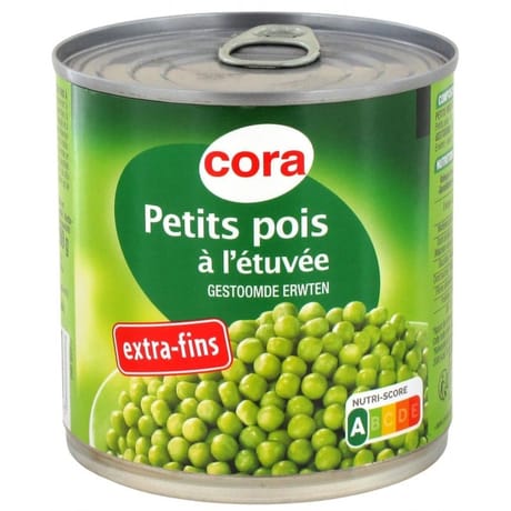 Cora petits pois extra fins 1/2 280g