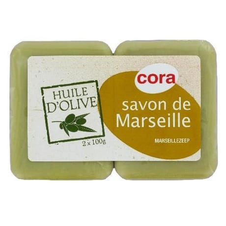 Cora savon de Marseille à l'huile d'olive 2x100g