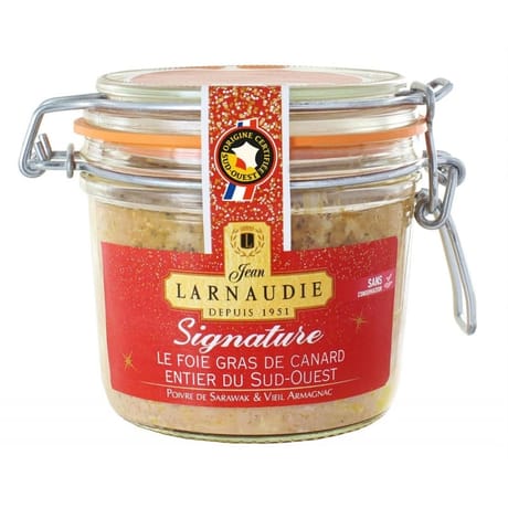 Jean larnaudie foie gras de canard entier igp sud ouest signature bocal 270g