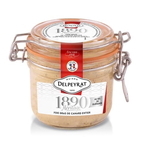 Delpeyrat foie gras de canard enntier origine france au sel de guerande bocal 165g