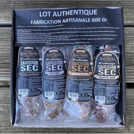 Coffret saucisson sec authentique élaboré sans nitrate et nitrité 600g