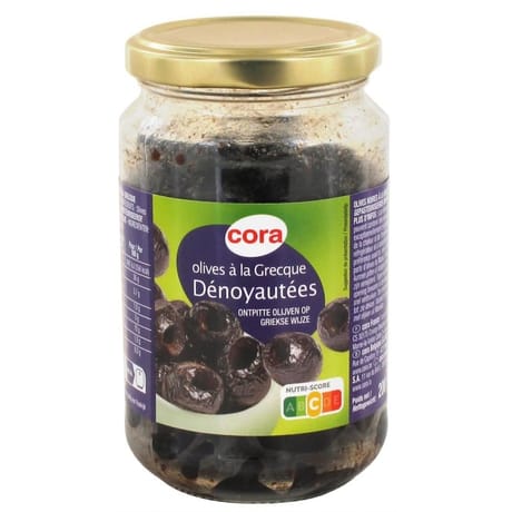 Cora olives noires à la grecque dénoyautées 200g