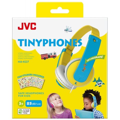 JVC casque arceau pour enfant jaune/bleu HA-KD7-YN