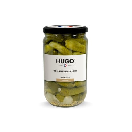 Hugo cornichons français au vinaigre et à l'échalote 360g