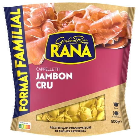 Rana pâtes fraîches cappelletti jambon cru format familial 500g