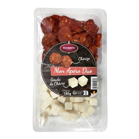 Gourmets de l'Artois duo apéro gouda et chorizo 180g