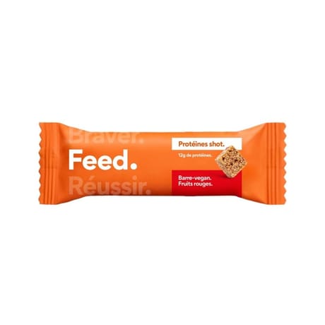 Feed barres céréales protéines shot fruits rouges 40g