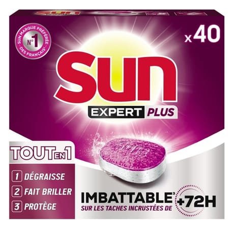 Sun tablettes lave-vaisselle tout-en-1 expert plus 40 lavages 0.7kg