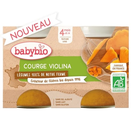 Babybio pot courge violina de notre ferme dès 4 mois 2x130g