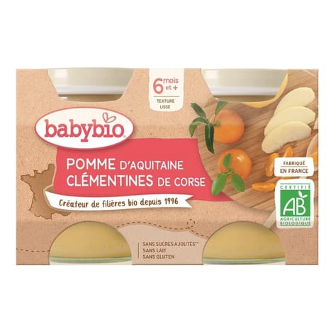 Babybio compote pomme d'Aquitaine clémentine de Corse 260g
