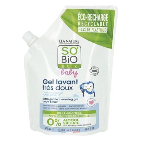 So bio gel lavant baby trés doux bio ecopack 500ml