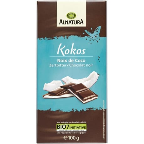 Alnatura chocolat noir noix de coco bio 100g