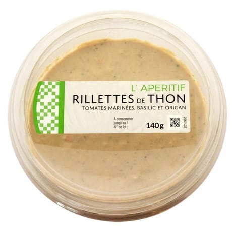 Rillettes de thon et tomates marinées basilic 140g